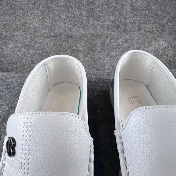 Mens Size EU 45 US 11 White & Blue Slip-On Loafers Comfy Non Slip Rubber Sole - Picture 10 of 15